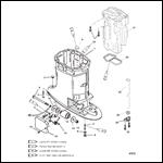 DRIVE SHAFT HOUSING AND EXHAUST TUBE S/N-0G509800 & UP