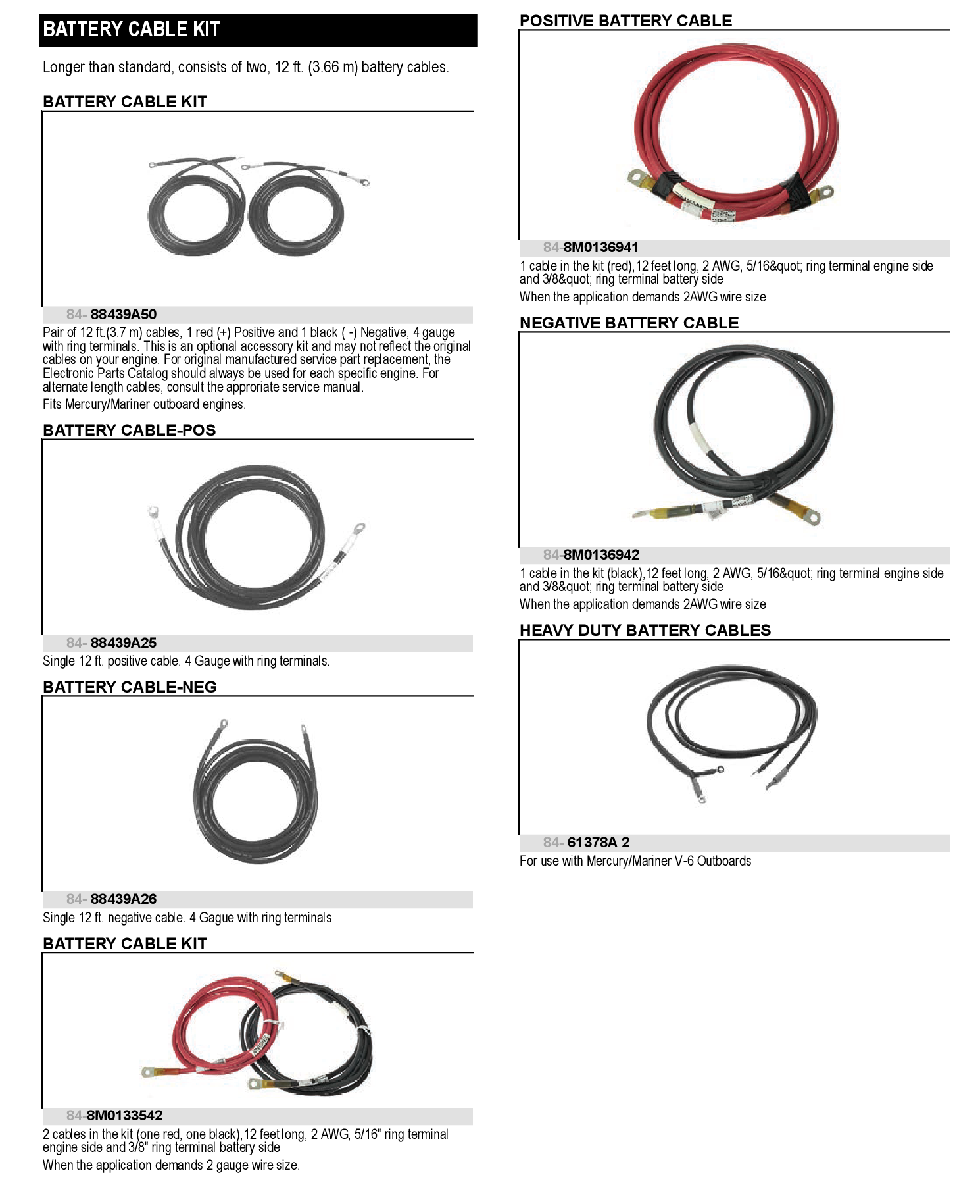 BATTERY CABLE KIT