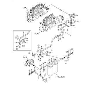FIG 142. (105A)FUEL PIPE(FEED PUMP-INJECTION PUMP)(FROM E00107)