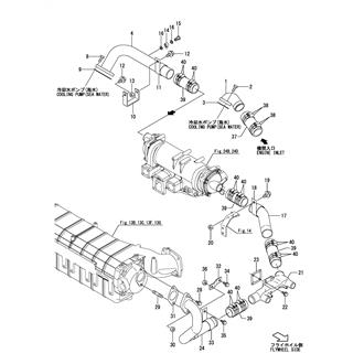 FIG 34. COOLING PIPE(SEA WATER)(PUMP - INTER COOLER)(NK SPEC.)(TO FEB. 2016)