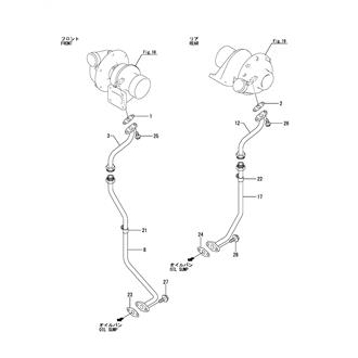 FIG 129. (26E)LUB. OIL PIPE(TURBINE OUTLET)(JG, NK SPEC.)