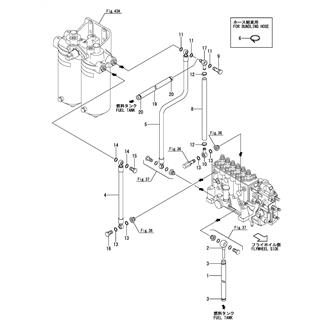 FIG 121. (46A)FUEL PIPE(FOR SELECTOR COCK TYPE FUEL FILTER)(YANMAR INSPECTION SPEC.)