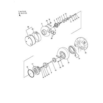 FIG 34. TURBOCHARGER COMPONENT PART(12AY-WET)