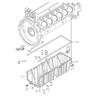 FIG 156. (8A)OIL SUMP(WITHOUT LUB. OIL EMERGENCY INLET)(OPPOSITE HAND SPEC.)