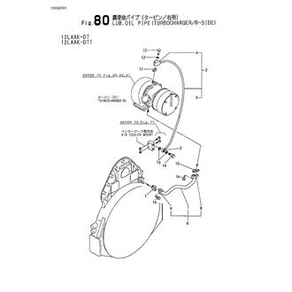 FIG 80. LUB.OIL PIPE(TURBOCHARGER/R-SIED)(12LAAK-DT 12LAAK-DT1)