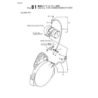 FIG 81. LUB.OIL PIPE(TURBOCHARGER/R-SIDE)(12LAAK-UT1)