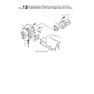 FIG 13. TURBOCHARGER&MIXING ELBOW(4JH3-DTZ,DTZAY)