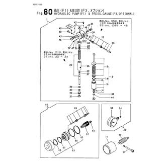 FIG 80. HYDRAULIC PUMP(F1) & PRESS.GAUGE(F3,OPTIONAL)