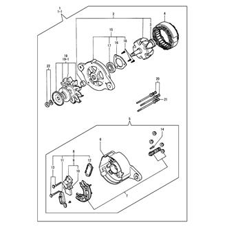 FIG 68. GENERATOR COMPONENT PARTS(HITACHI)