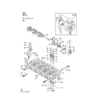 FIG 7. CYLINDER HEAD(PREVIOUS)(FROM E/#00001 TO E/#01000)(1985.06)