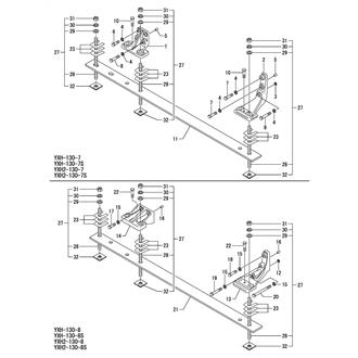 FIG 6. MOUNTING FOOT(YXH-130, YXH2-130)(DIRECT MOUNTING SPEC.)