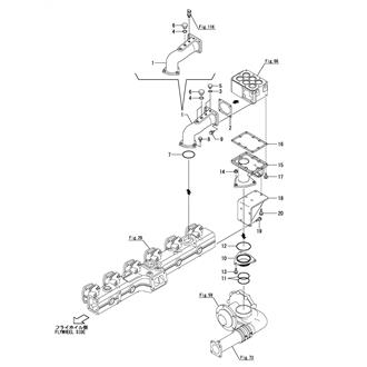 FIG 72. COOLING PIPE(FRESH WATER)(THERMOSTAT - PUMP)