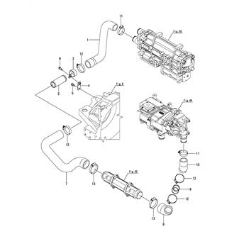 FIG 49. COOLING PIPE(SEA WATER)(WITH POWER STEERING SPEC.)