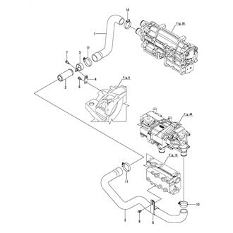 FIG 50. COOLING PIPE(SEA WATER)(WITHOUT POWER STEERING SPEC.)