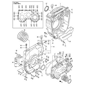 FIG 1. CLUTCH HOUSING(YXH-500(-1))((WITHOUT TRAILING PUMP SPEC.)