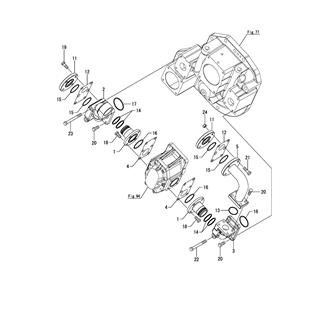 FIG 127. HYDRAULIC OIL PIPE(SEPARATE TYPE CPP PUMP & INPUT SHAFT LEFT ROTATION SPEC.)