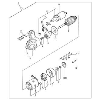 FIG 45. STARTING MOTOR COMPONENT PART(12V/1.0KW)