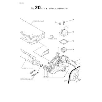 FIG 20. COOLING FRESH WATER PUMP & THERMOSTAT