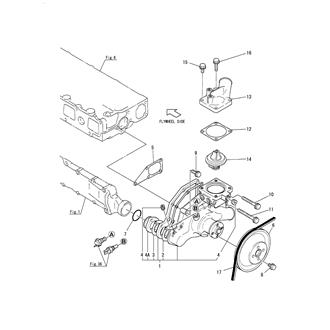 FIG 20. COOLING FRESH WATER PUMP & THERMOSTAT