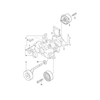 FIG 2. LOWER TIMING CASE/BELT W PUMP