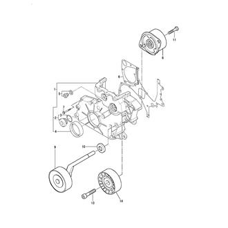 FIG 2. LOWER TIMING CASE/BELT W PUMP